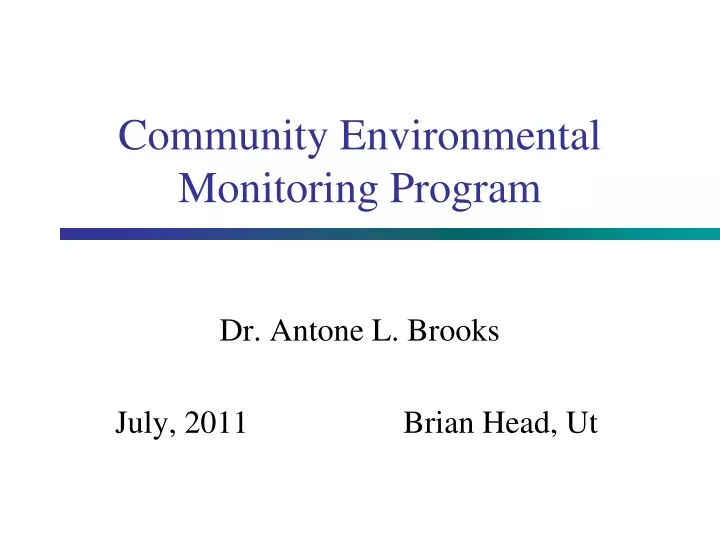 community environmental monitoring program