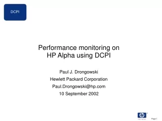 Performance monitoring on HP Alpha using DCPI