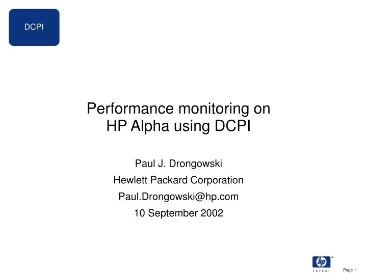 performance monitoring on hp alpha using dcpi