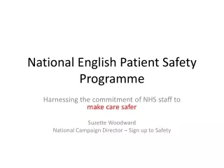 National English Patient Safety Programme