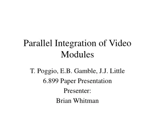 Parallel Integration of Video Modules