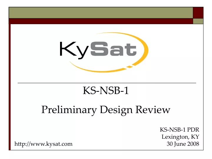 ks nsb 1 preliminary design review