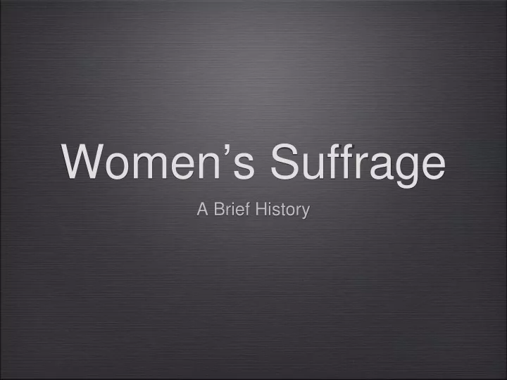 women s suffrage