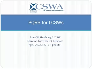 PQRS for LCSWs
