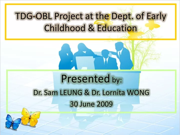tdg obl project at the dept of early childhood education