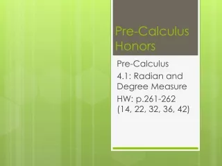 Pre-Calculus Honors