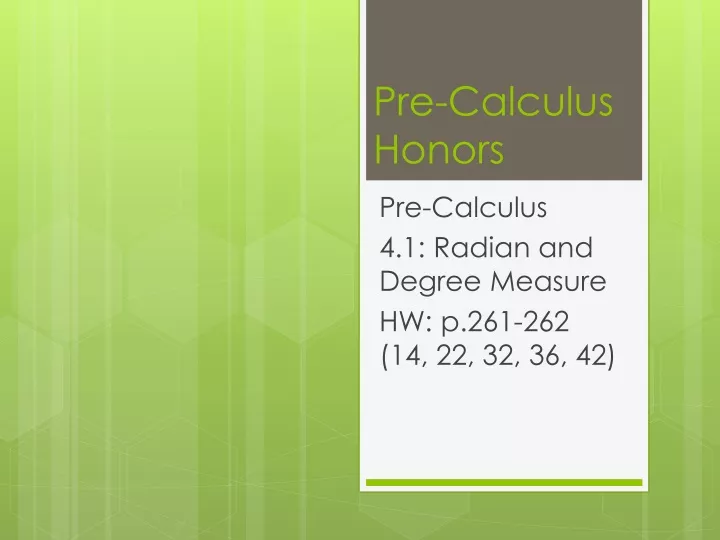 pre calculus honors