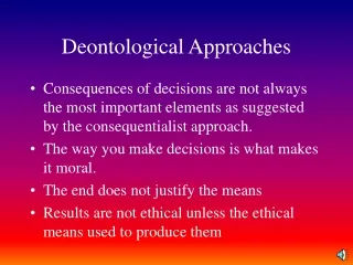 Deontological Approaches