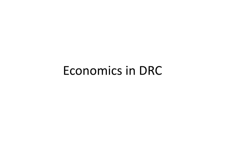 economics in drc