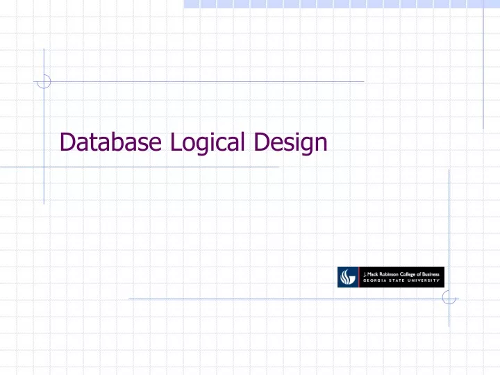 database logical design