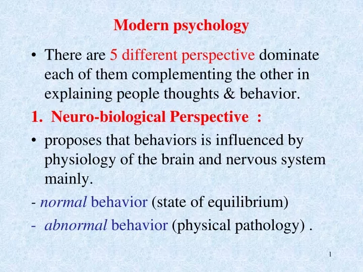 modern psychology
