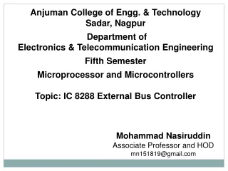 Anjuman College of Engg. &amp; Technology Sadar, Nagpur  Department of