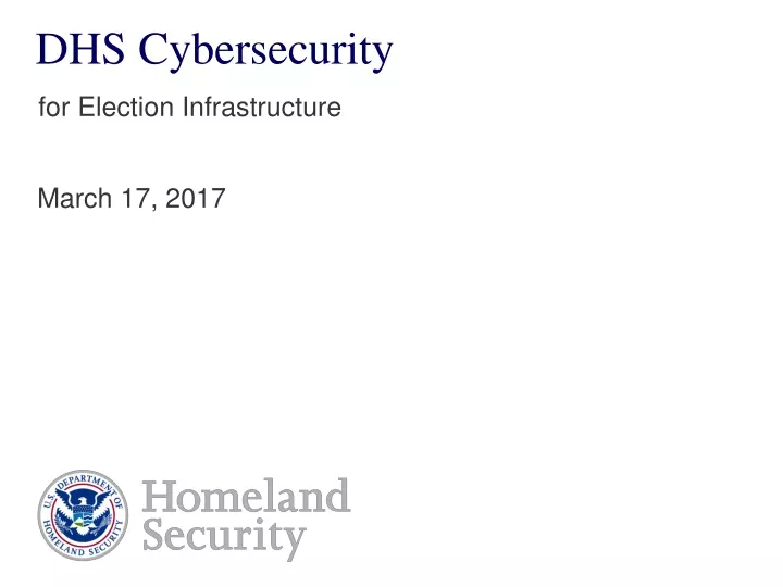 dhs cybersecurity