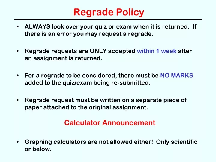 regrade policy