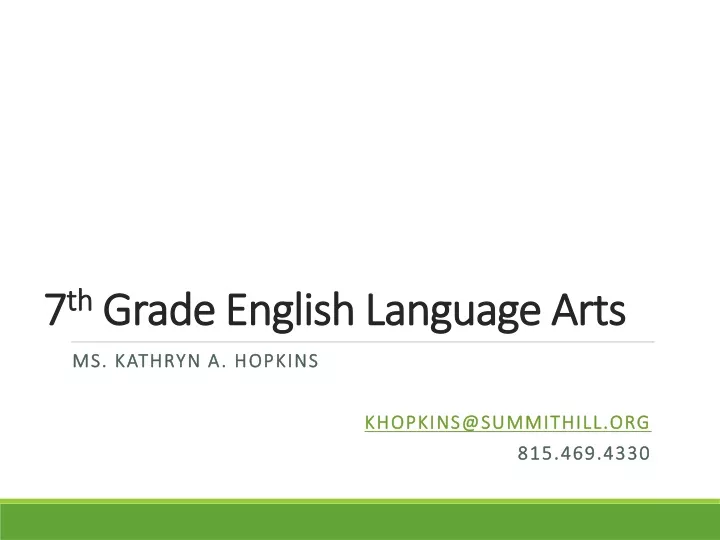 7 th grade english language arts