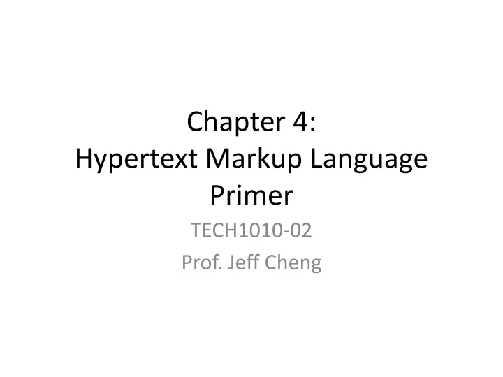 chapter 4 hypertext markup language primer