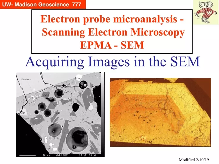 acquiring images in the sem