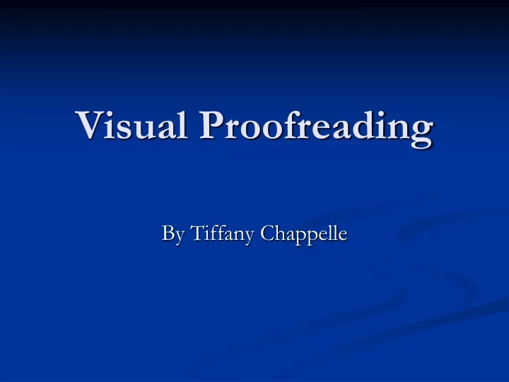 visual proofreading