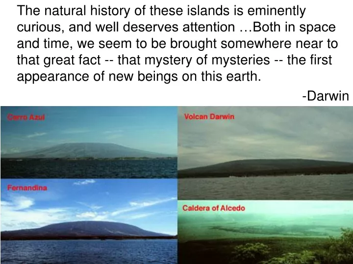 the natural history of these islands is eminently
