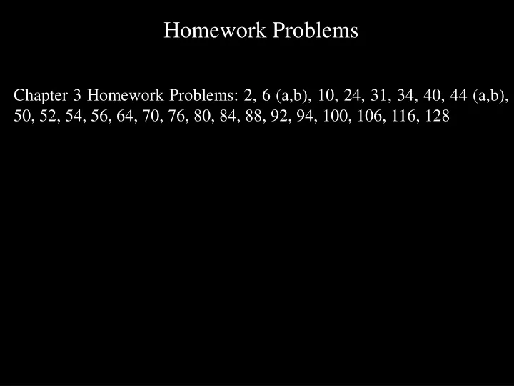homework problems chapter 3 homework problems