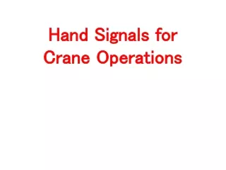 Hand Signals for Crane Operations