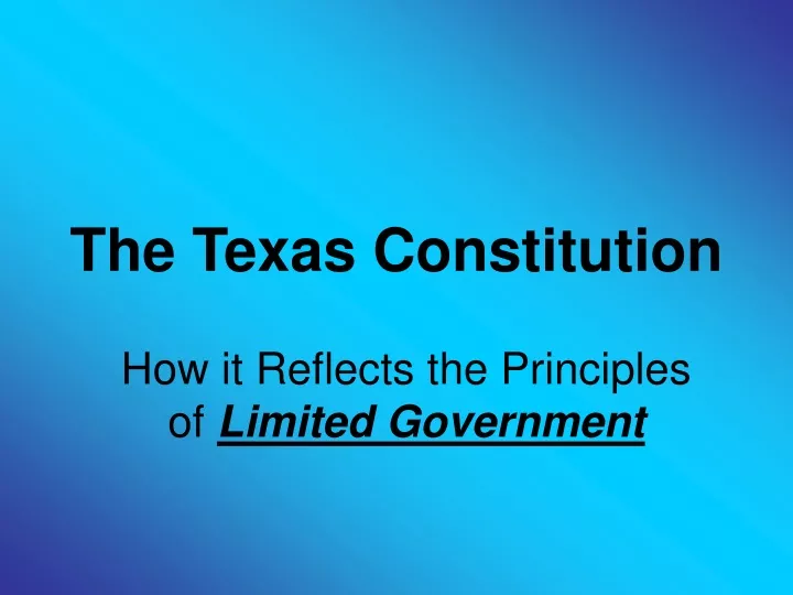 the texas constitution