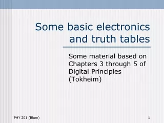 Some basic electronics and truth tables