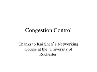 Congestion Control