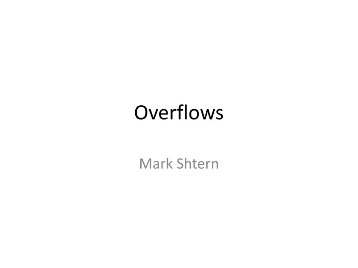overflows