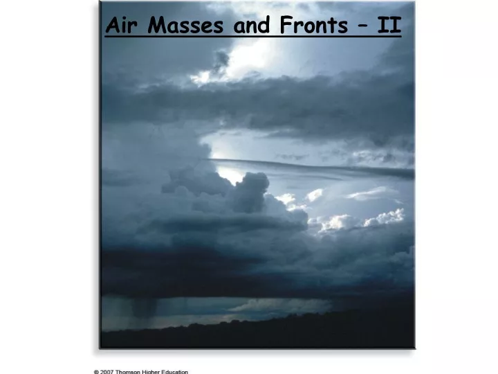 air masses and fronts ii
