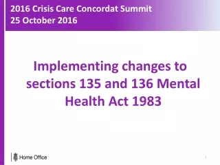 2016 Crisis Care Concordat Summit 25 October 2016