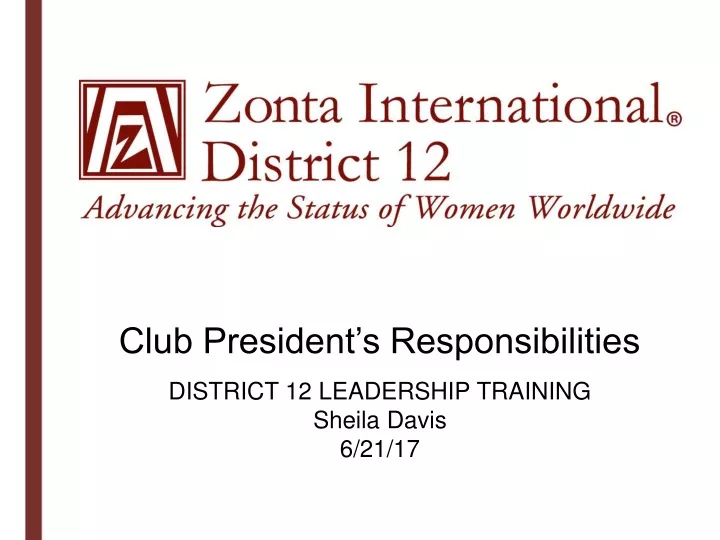 club president s responsibilities