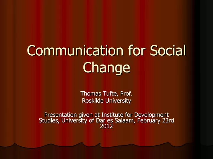 communication for social change
