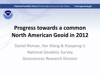 Progress towards a common North American Geoid in 2012
