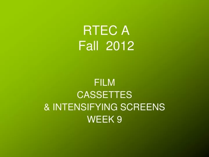 rtec a fall 2012