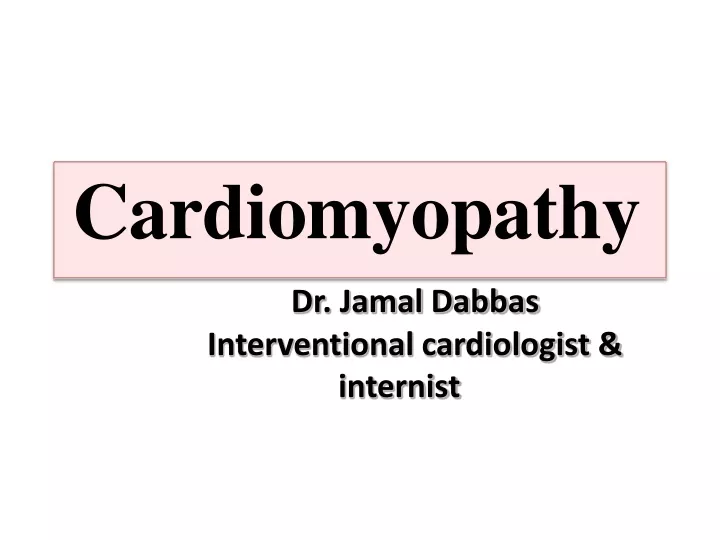 cardiomyopathy