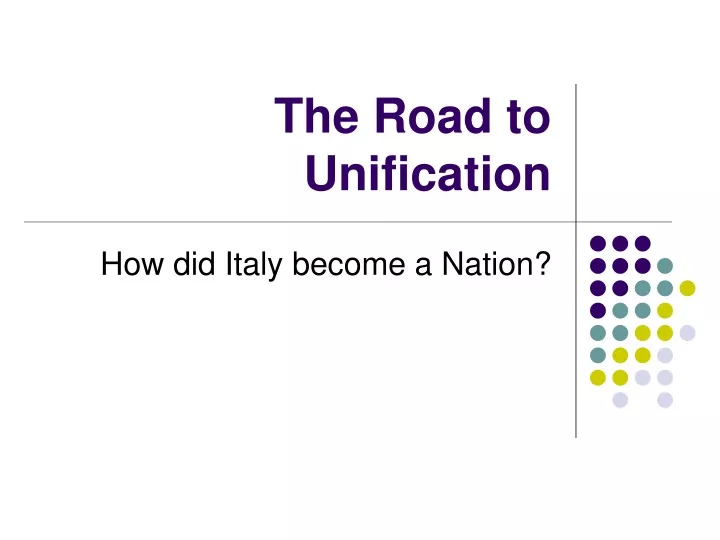 the road to unification