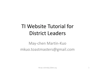 TI Website Tutorial for  District Leaders