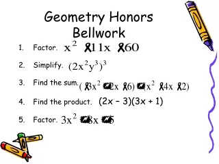 Geometry Honors Bellwork