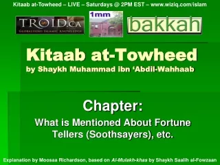 Kitaab at-Towheed by Shaykh Muhammad ibn ‘Abdil-Wahhaab