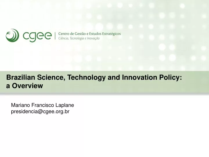 brazilian science technology and innovation