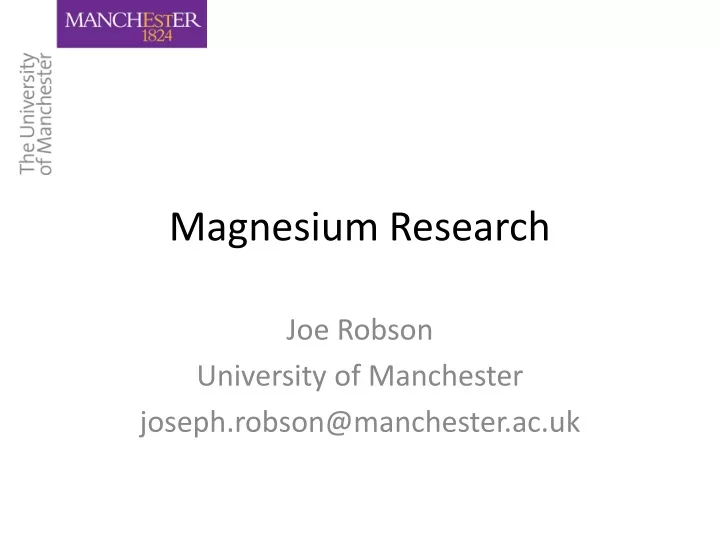 magnesium research