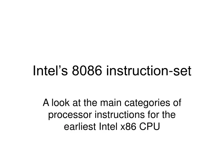 intel s 8086 instruction set