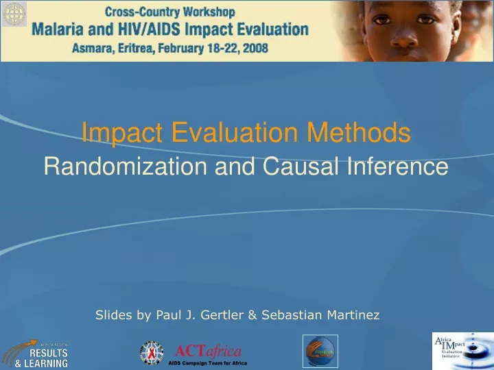 impact evaluation methods randomization and causal inference