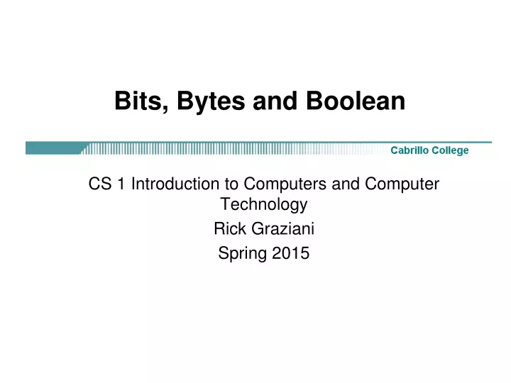 bits bytes and boolean