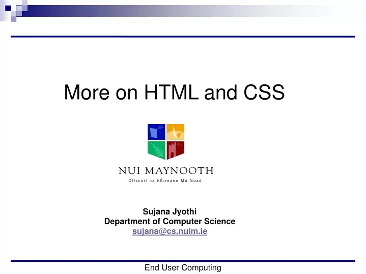 more on html and css