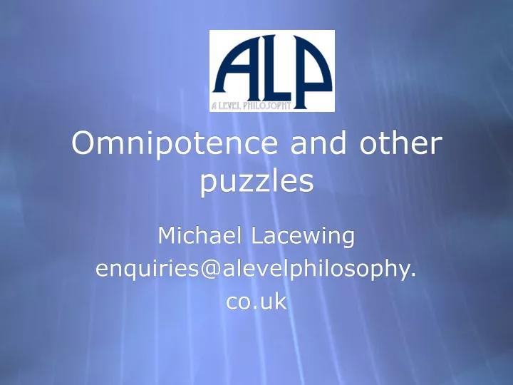 omnipotence and other puzzles