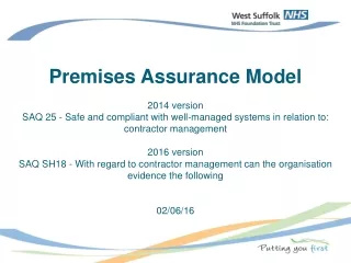 Premises Assurance Model 2014 version