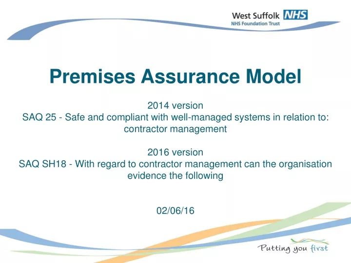premises assurance model 2014 version saq 25 safe