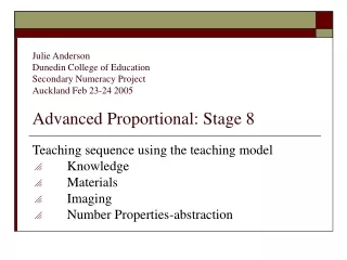 Teaching sequence using the teaching model 	Knowledge 	Materials 	Imaging